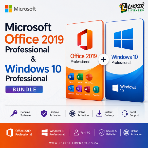 Microsoft Office 2019 Professional & Windows 10 Professional Bundle