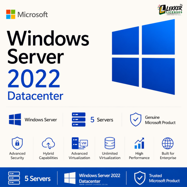 Microsoft Windows Server 2022 Datacenter 5 Server Volume License