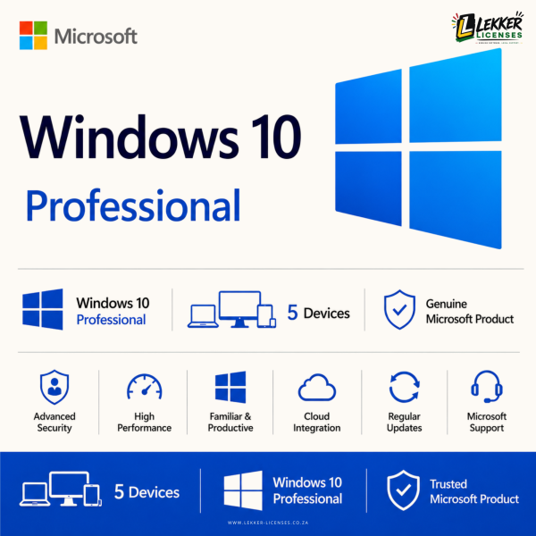 Microsoft Windows 10 Professional 5 Device Volume License