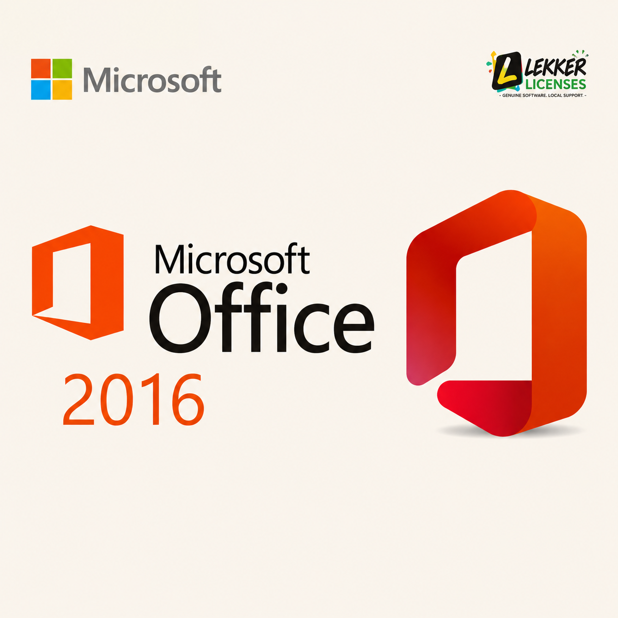 Microsoft Office 2016 genuine software licenses from Lekker Licenses